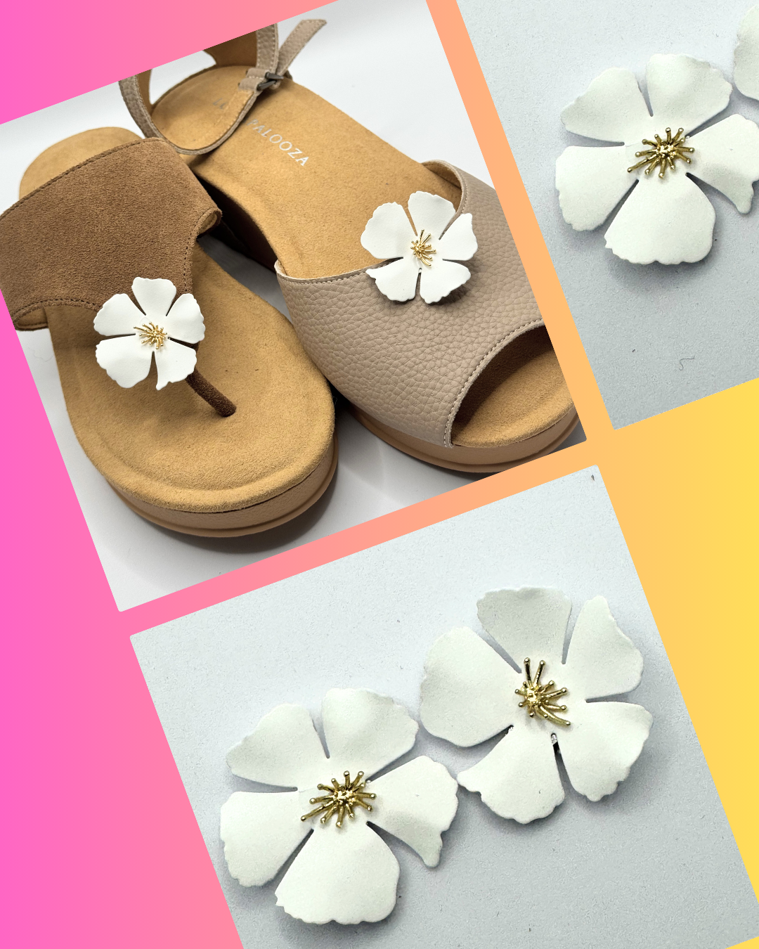 Clip On Metal Medium Flowers Many Colours
