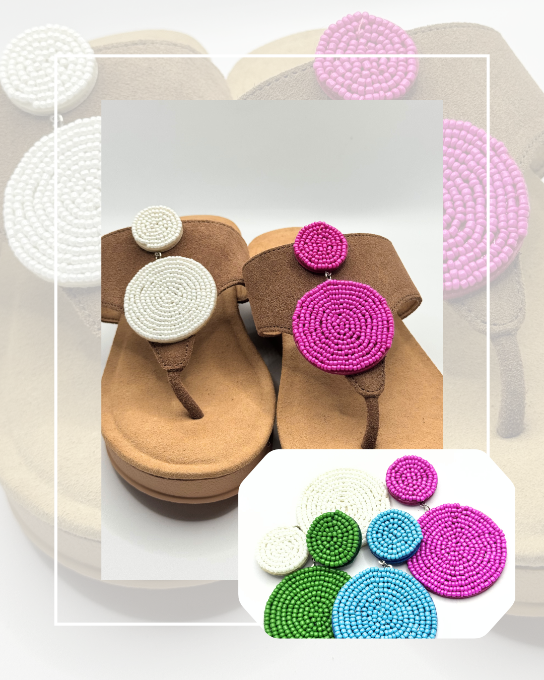 Clip On Beaded Discs