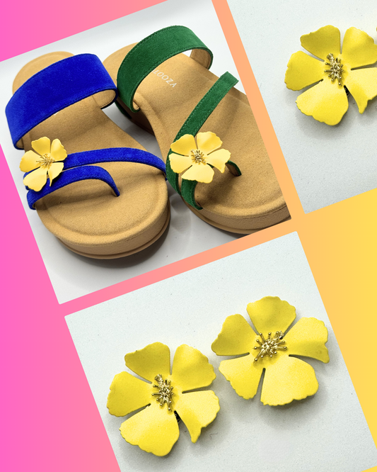 Clip On Metal Medium Flowers Many Colours